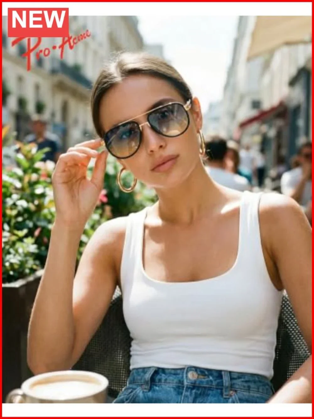 Oversized Aviator Sunglasses Double Bridge Metal Vintage Gradient Shades UV400